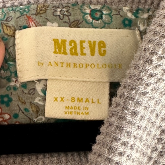 Maeve by Anthropologie Grey Gray Turtleneck Thermal Shirt XX Small Size 2XS - Picture 3 of 5